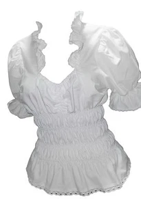 Weiße Trachtenbluse Damen klassisch & elegant  Freizeit Oktoberfest Business - Bild 1 von 5