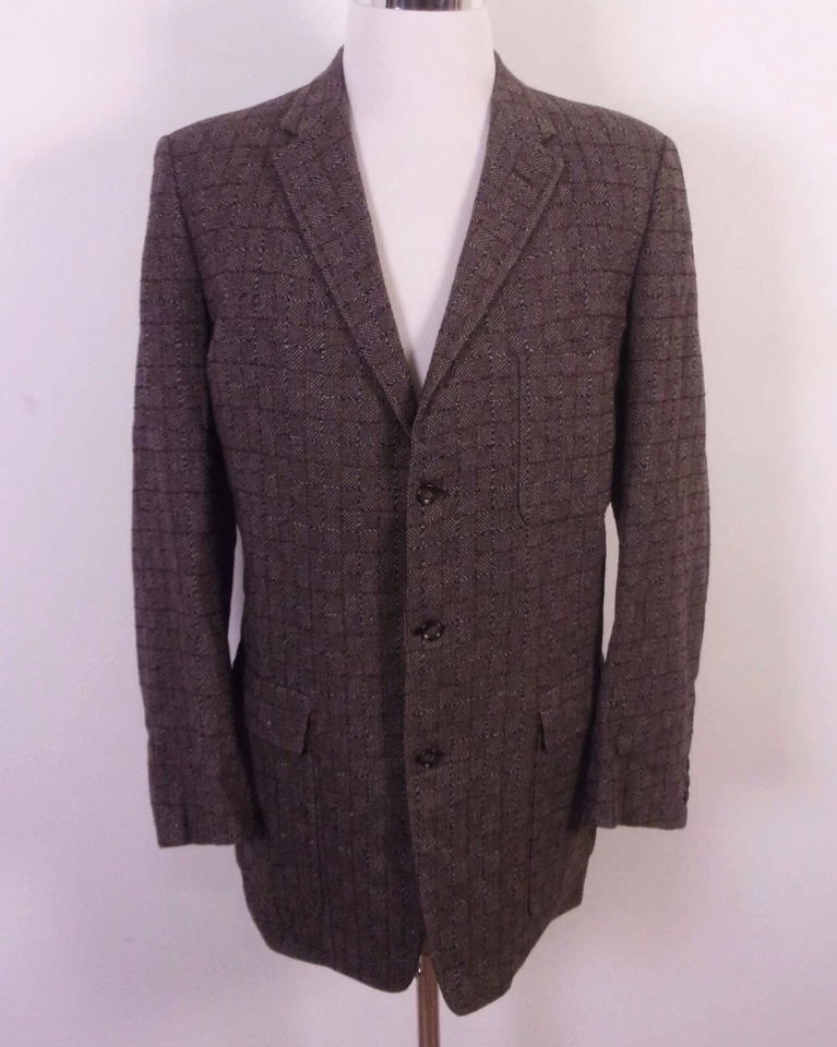 Blazer parche bolsillo vintage años 50 Eagle Clothes manchas atómicas a cuadros tweed talla 44 L Foto 1 de 4