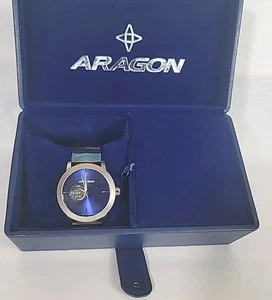 Aragon Ultra Open Heart Blue Dial Face Watch SII NH38A Wing Engineered Japan Mvt - Picture 1 of 20