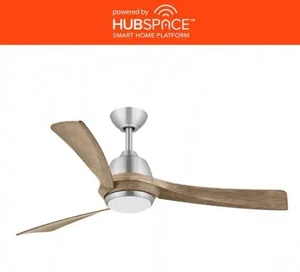 Sarper 52 in. Smart Indoor/Covered Outdoor Brushed Nickel Ceiling Fan - Picture 1 of 9