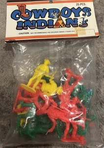Cowboys & Indians Plastic Toy Figures Set(16) - Picture 1 of 3