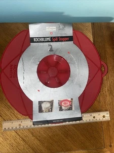 Kuhn Rikon Kochblume tappo fuoriuscita 11 pollici rosso resistente al calore fino a 400 gradi - Foto 1 di 4