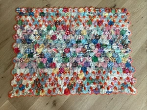 Vintage YoYo Quilt Topper  31  x 40” Handmade Blanket Throw Coverlet - Picture 1 of 17