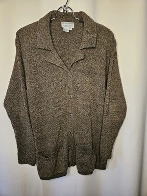 Nomadic Traders Brown Cardigan Sweater Women's Medium Button Down 100% Wool - Image 1 of 4