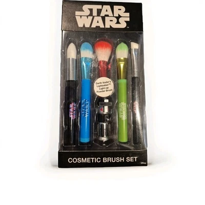 Star Wars Disney Sealed Cosmetic Brush Set of 5 Vader Brush Lightsaber Light Up - Image 1 of 2