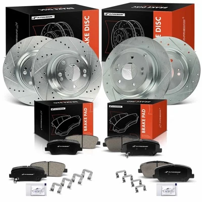 A-Premium Front & Rear Drilled Brake Rotor & Brake Pad for Hyundai Genesis Coupe - Image 1 of 4