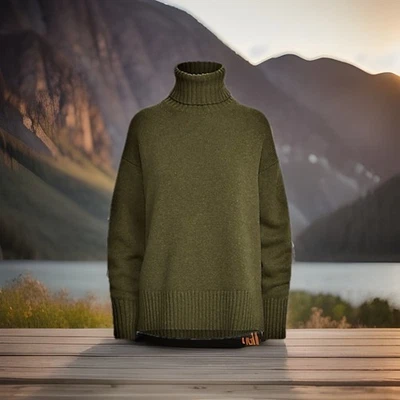 Polo Ralph Lauren Mujer Gran Tamaño Cuello Alto Suéter Lana/Cachemira Verde Talla XXL Foto 1 de 4