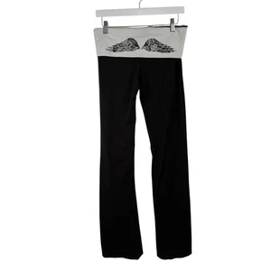 Victoria Secret Foldover Yoga Pants Bootcut Flare Angel Wing Y2K Women Med Long - Picture 1 of 6