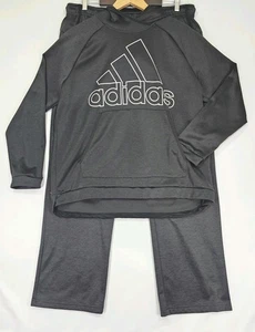 Adidas Sweatsuit Mens Extra Large XL Black Climawarm Set Hoodie Pants Fleece - Picture 1 of 20