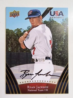 RYAN JACKSON Rookie Autograph Card #93/175 - 2008 Upper Deck USA Baseball - Image 1 of 2