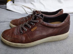 Zapatos informales de cuero Ecco para hombre talla 9 43 marrón con cordones cómodos para caminar - Imagen 1 de 12