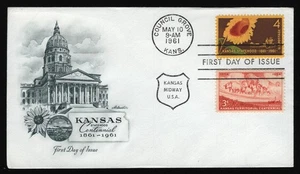 #1183 4c Kansas Statehood-Combo, Artmaster FDC **ALLE 5 = KOSTENLOSER VERSAND ** - Bild 1 von 1