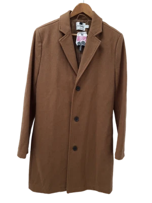 TOPMAN Men's UK Medium Camel Brown Wool Blend Autumn Overcoat Unworn With Tags - Image 1 of 4