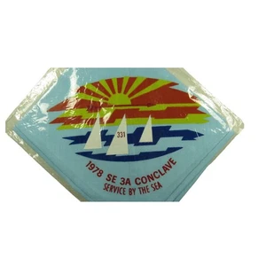 Klahican Lodge 331 Cape Fear Area NC 1978 Conclave Neckerchief BLU Bdr (TS1255) - Picture 1 of 2