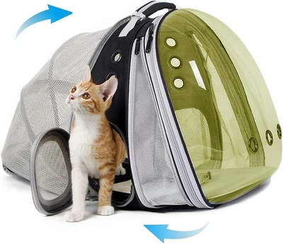 Expandable Polarized Cat Backpack Carrier for Hiking & Travel - Fits 20 lbs - Image 1 of 4