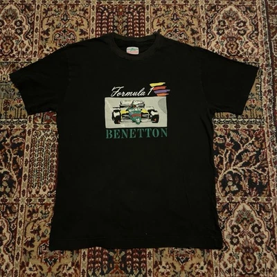 Camiseta De Colección Rara Años 80 1989 Benetton Fórmula 1 Racing Team Negra Gráfica Talla M Foto 1 de 4
