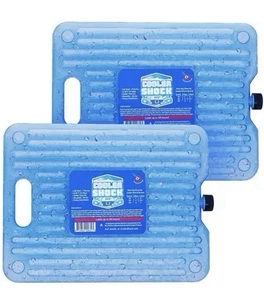 Cooler Shock Ice Packs (2 Pack) Sealed - Lasts Up To 48 Hours - Clear, Reusable - Picture 1 of 4