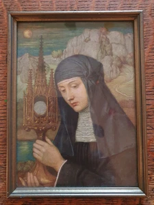 Stampa incorniciata Santa Giuliana di Liegi vintage religiosa tradizionale 6" x 8" - Foto 1 di 6