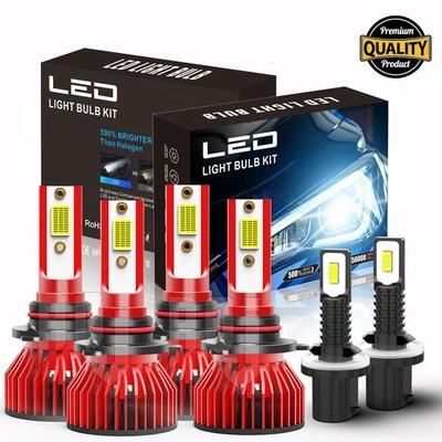 For GMC Sierra 1500 2500 HD 1999 2000 2001 2002 LED Headlight Fog Light Bulbs - Изображение 1 из 4