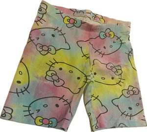 Hello Kitty Girls Size S 6/6X Shorts tie die yellow pink blue pastel Sanrio - Picture 1 of 2