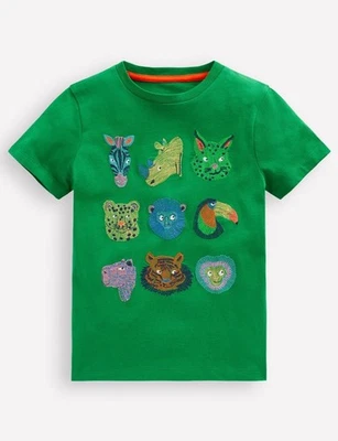 Camiseta BODEN Niños Superstitch en Highland Green Jungle Animals Talla 11-12 Años Foto 1 de 4