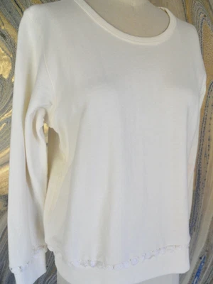 Pulôver feminino J Crew marfim moletom tamanho M ~novo com etiquetas~estilo#H8189 - Imagem 1 de 4