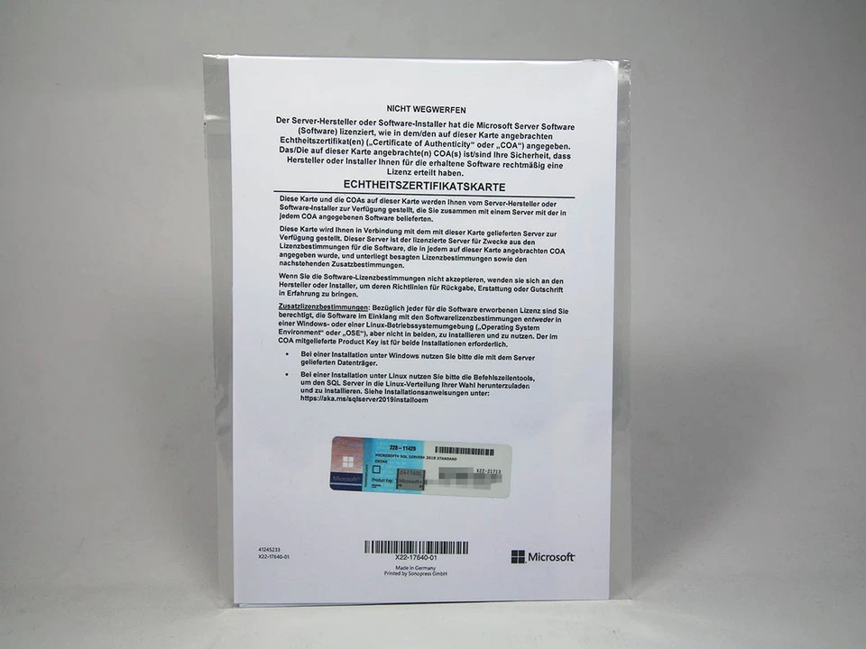 Microsoft SQL Server 2019 Standard, OEM-Vollversion - neu, SKU: 228-11429 - Bild 1 von 1