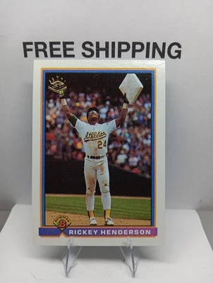  ☄️1991 Bowman #692 Rickey Henderson Oakland Athletics (113) - Image 1 of 2