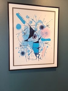 Vintage Joan Miro The Singing Fish Print Profesionally Framed 16"×20 - Picture 1 of 9