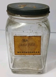 1940s Vintage Standard Motor Products Gas Service Station Glass Jar Can With Lid - Foto 1 di 23