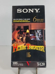 Sony Home Theater Blank VHS Tape : T-120 (6 Hours) For Big Screens 1995 - NEW - Picture 1 of 4
