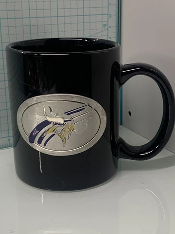 Minnesota Vikings Coffee Mug LINYI Silver Phoenix Ceramic Cup Vikings Head 3D Cover
