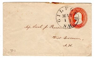 Gilford NH (Belknap 1824-55) U1 Nesbitt Entire to West Boscawen NH - Picture 1 of 2