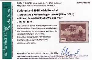 GERMANY OCCUPATION SUDETENLAND MAFFERSDORF AIR MAIL MICHEL 41 VERY FINE MH - Picture 1 of 3