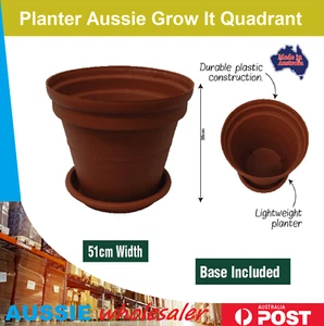 Planter Aussie Quadrant Pot Garden Octagon Flower Plastic Pots Saucer Classic - Picture 1 of 1