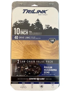 10” Saw Chain S40 Drive Links Pack of 2 Replacement Value Pack .050” New, Sealed - Picture 1 of 2