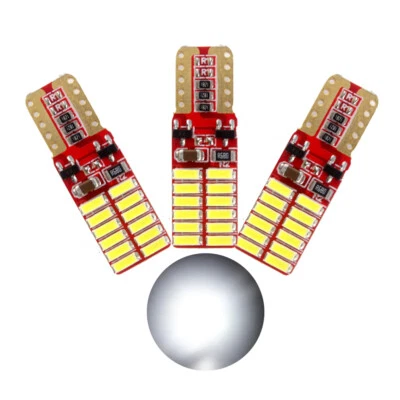 30Pcs White Canbus Error Free T10 W5W 168 24SMD 3014 LED Light Bulbs Nonpolarity - Image 1 of 4