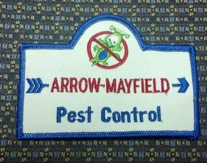 ARROW-MAYFIELD (PEST CONTROL) Iron or Sew-On Patch 4"X3" - Picture 1 of 2