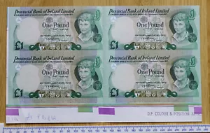1979 UNCUT SHEET £1 Provincial Bank of Ireland Limited P-247a -{ aUNC }- PROOF - Picture 1 of 4