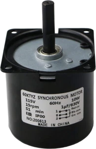 15RPM AC Motor 10Kg.Cm Synchronous Gear Motor CW/CCW Control Dual Bearing 115V 6 - Picture 1 of 7