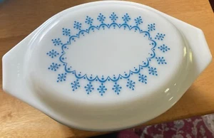 Vintage Pyrex Snowflake Garland 043 1 1/2qt Covered Casserole Dish Lid 843 C 16 - Picture 1 of 4