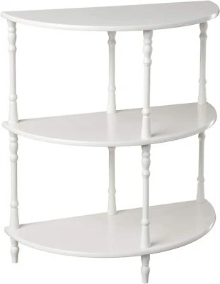 Small Half Moon Console Table With Shelves Entryway Entry Hall Storage Entrance