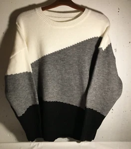 Pullover weiß, schwarz und grau XL - Bild 1 von 3