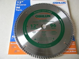 Oshlun  12" 96T Miter Saw Blade  SBW-120096  - Picture 1 of 2