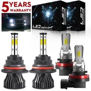 For Nissan Frontier 2005-2018 2019 4x 6000K LED Headlight Hi/Lo+Fog Light - Imagen 1 de 18