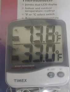 Timex Digital Electronic Indoor/outdoor Thermometer. Fehrenheit/Celsius Switch. - Picture 1 of 5