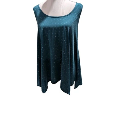 ROCK & REPUBLIC Trapeze Tank Top Women’s SIZE SMALL Teal Gold Studded Shirt Boho - Image 1 of 4
