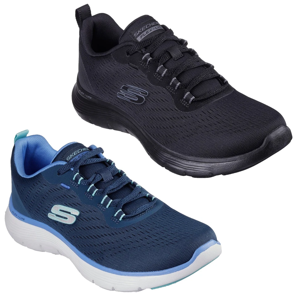 Skechers Flex Appeal 5.0 Lace-Up Trainers Wide Fit Air-Cooled Memory Foam Vegan - Image 1 of 1