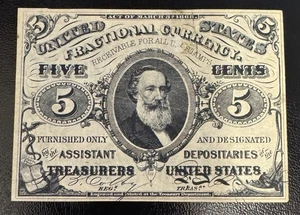 1863 US Fractional Currency Five Cents Note, Spencer Clark 3rd Issue. - Picture 1 of 2