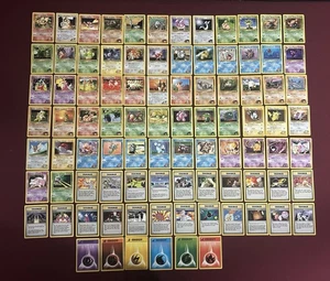 Pokemon Gym Heroes Complete Common And Uncommon Set LP/NM + 3 Empty Packs - Picture 1 of 2